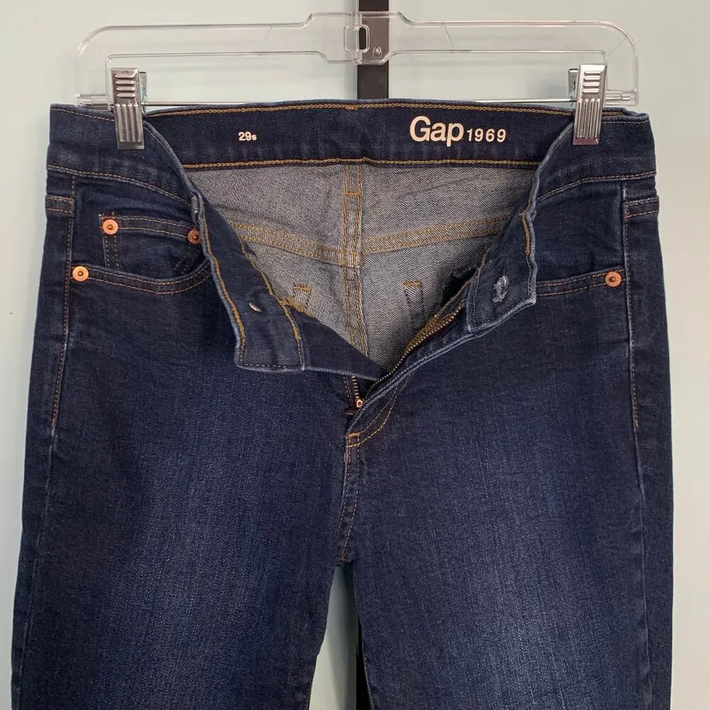 GAP Authentic Straight High Rise Jeans in Dark Indigo Size 29 Short - Picture 4 of 9